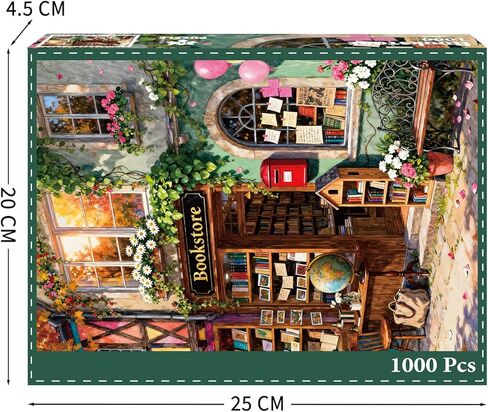 Bookstore Puzzles for Adults 1000 Pieces, Puzzles with Letters on Back, Impossible Hard Difficult Challenging, Precise Interlocking Pieces, Home Wall Decoration & Ideal Gift in Saudi Arabia