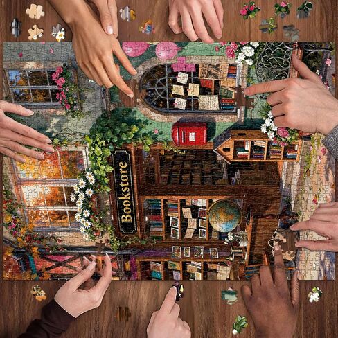 Bookstore Puzzles for Adults 1000 Pieces, Puzzles with Letters on Back, Impossible Hard Difficult Challenging, Precise Interlocking Pieces, Home Wall Decoration & Ideal Gift in Saudi Arabia