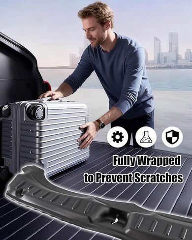Rear Bumper Guard Trunk Sill Cover Protector Fit for Tesla Model Y (Juniper) 2025-2026, Black in Kuwait
