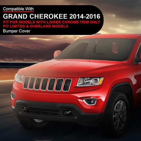 DOTCOM Front Lower Bumper Cover Fascia, Fit Jeep Grand Cherokee 2014-2016, Fit Models with Lower Chrome Trim Only, CH1015114, 68143076AC in Saudi Arabia