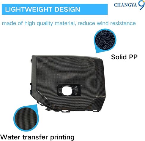Carbon Fibre Style Front Bumper Foglight Guard Plate Fit For Toyota Land Cruiser Prado 2024-25 J250 LC250,Pair Fog Lamp Panel Bezel Cover Replace For Prado,Without Holes L+R (1 Pair) PD24E03 in Saudi Arabia