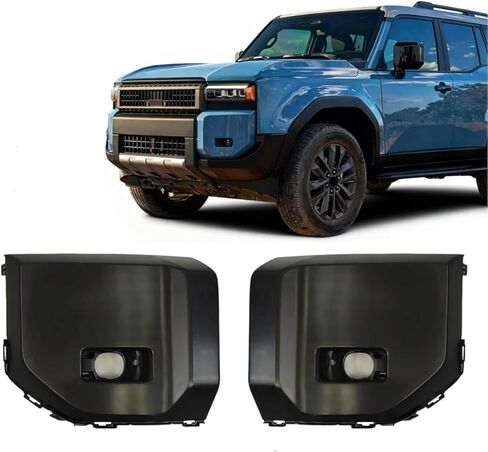 Carbon Fibre Style Front Bumper Foglight Guard Plate Fit For Toyota Land Cruiser Prado 2024-25 J250 LC250,Pair Fog Lamp Panel Bezel Cover Replace For Prado,Without Holes L+R (1 Pair) PD24E03 in Saudi Arabia