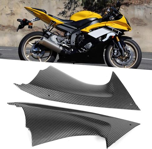 2pcs Fairing Air Deflectors, Frame Fairing Cover, Carbon Fiber Style Side Air Duct Cover Insert Part Insert Fit for YZF R6 2008‑2016 in Kuwait