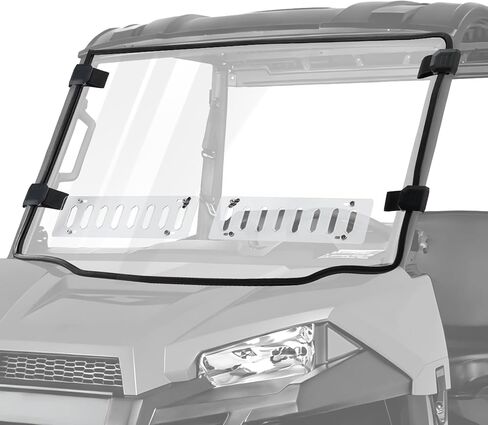 Oumurs Vented Front Windshield Fit for Polaris Ranger Midsize 570/500 SP/Crew (2015-2025), Scratch-Resistant PC UTV Front Window Compatible with Ranger ETX EV Accessories (Not Fit Full Size) in Kuwait