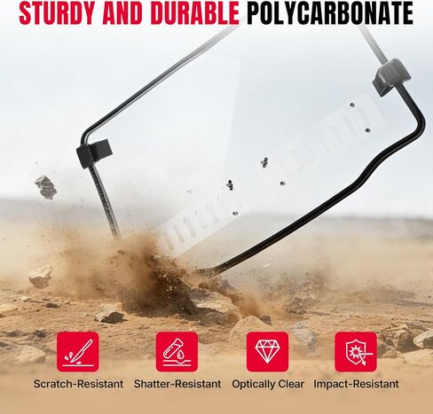 Oumurs Vented Front Windshield Fit for Polaris Ranger Midsize 570/500 SP/Crew (2015-2025), Scratch-Resistant PC UTV Front Window Compatible with Ranger ETX EV Accessories (Not Fit Full Size) in Kuwait
