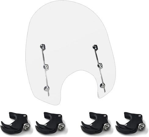 Motorcycle Windshield Motorcycle Windscreen with Detachable Windshield Clamps Fit for Harley Softail Street Bob FXBB FXBBS aStandard FXST Low Rider FXLR Rocker FXCW(Smoke) in Kuwait