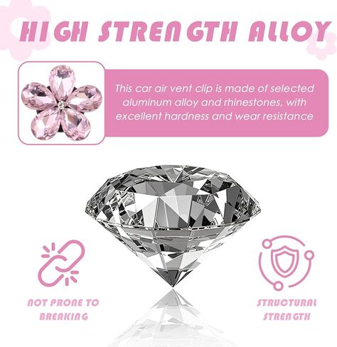 5PCS Crystal Daisy Car Vent Clips,Stylish Air Vent Clips as New Driver Gifts & Car Decorations Interior,Large & Small Cars Clip for Vents Cars Accessories for Women in Kuwait