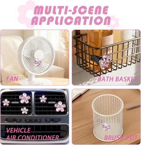 5PCS Crystal Daisy Car Vent Clips,Stylish Air Vent Clips as New Driver Gifts & Car Decorations Interior,Large & Small Cars Clip for Vents Cars Accessories for Women in Kuwait