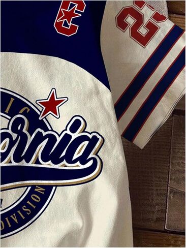 Girl's Y2k Jersey Shirts Number Letter Graphic Crew Neck Short Sleeve Loose Football T Shirt Tops in Saudi Arabia