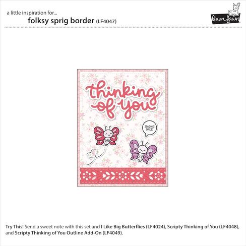 قالب مستقل بذاته من Lawn Fawn LF4047 Folksy Sprig Border in Kuwait