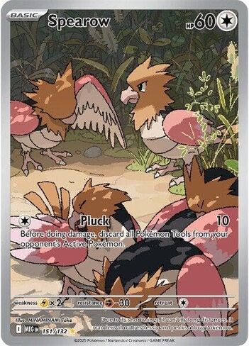 البوكيمون - Spearow - 151/132 - Mega Evolutions - رسم توضيحي فني كامل نادر - بطاقة واحدة in Kuwait