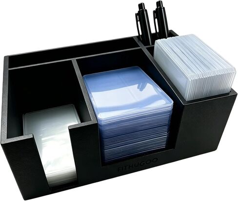 Toploader Dispenser & Penny Sleeve Holder - Dual Compartment Holds 300 Penny Sleeves & up to 100 Top Loaders (5 Compartments) in Saudi Arabia