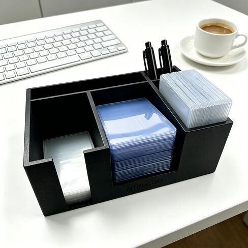 Toploader Dispenser & Penny Sleeve Holder - Dual Compartment Holds 300 Penny Sleeves & up to 100 Top Loaders (5 Compartments) in Saudi Arabia