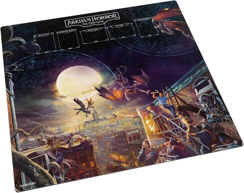 Gamegenic Arkham Horror: بساط ألعاب The Card Game Center (70x70 سم) - بساط لعب ممتاز كبير جدًا مع مناطق للبطاقات، خياطة مسطحة وظهر غير قابل للانزلاق، ملحق LCG رسمي لما يصل إلى 4 لاعبين in Kuwait