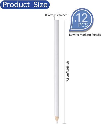 12 Pcs Sewing Pencil for Fabric, Washable Fabric Tailor Tools for Cross Stitch, Embroidery, Sewing, Quilting DIY (white) in Saudi Arabia