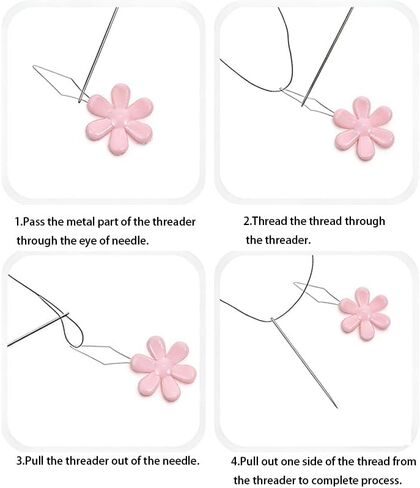 100-Pack Flower Head Needle Threaders, Multicolor Hand Sewing Threader Tools for Embroidery, Cross Stitch, Quilting & Sewing Crafts in Saudi Arabia