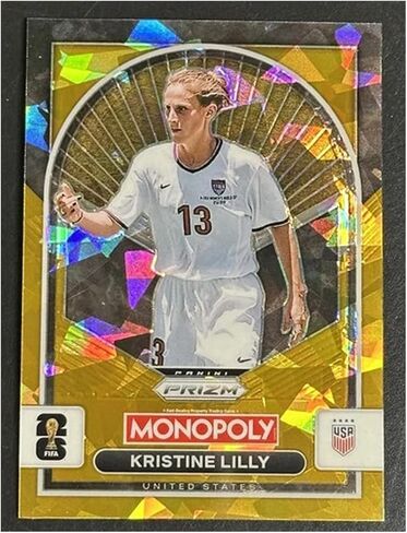 Panini Monopoly Prizm WC 2026 Kristine Lilly United States Gold Cracked Ice SP Card, No. 87 in Kuwait