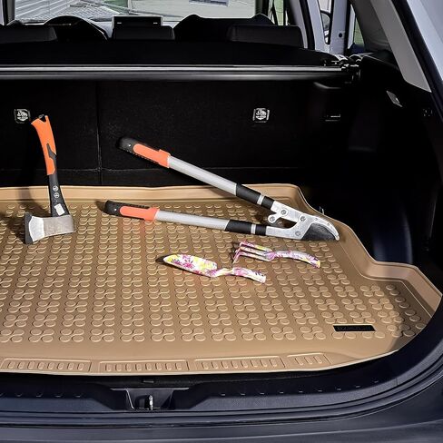 REZAW-PLAST Premium Trunk Mat Compatible with 2010 2011 2012 2013 2014 2015 Lexus RX Cargo Mat All Weather Custom Fit Tailored Odorless Rear Rubber Floor Mat SUV Accessories Beige in Saudi Arabia