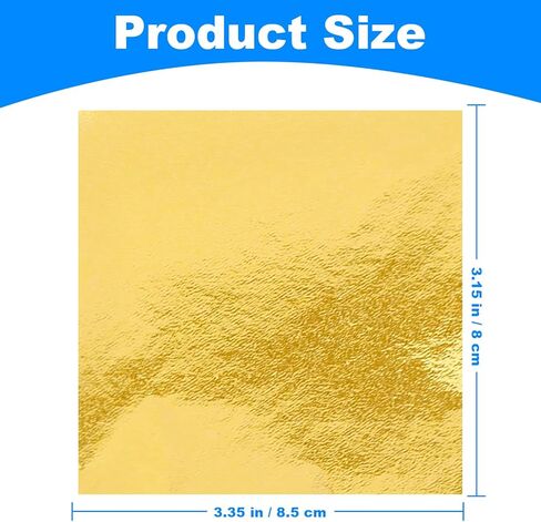 100 Pcs Gold Leaf Sheets, FSDIYU 3.15-Inch x 3.35-Inch Imitation Gold Foil Paper Sheets - No Fading, Easy to Apply, Premium Metallic Foil for Nail Art, Painting, Resin Jewelry & Furniture Decor in Saudi Arabia