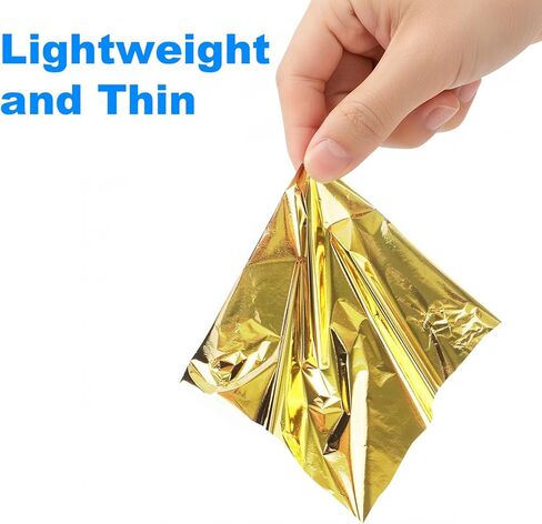 100 Pcs Gold Leaf Sheets, FSDIYU 3.15-Inch x 3.35-Inch Imitation Gold Foil Paper Sheets - No Fading, Easy to Apply, Premium Metallic Foil for Nail Art, Painting, Resin Jewelry & Furniture Decor in Saudi Arabia
