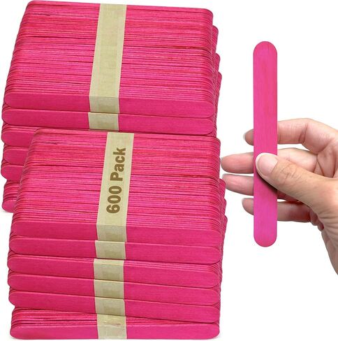 CraftySticks - 300 عبوة، لون أخضر 6 بوصة، أعواد مصاصة خشبية ضخمة للحرف اليدوية، المنزل، الفن المدرسي، البناء، التعلم، حجم خافض اللسان الخشبي in Kuwait