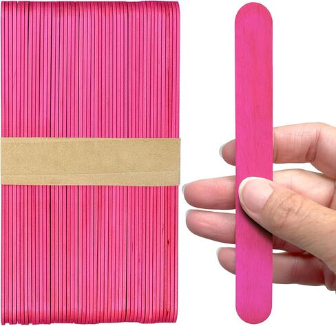 CraftySticks - 300 عبوة، لون أخضر 6 بوصة، أعواد مصاصة خشبية ضخمة للحرف اليدوية، المنزل، الفن المدرسي، البناء، التعلم، حجم خافض اللسان الخشبي in Kuwait
