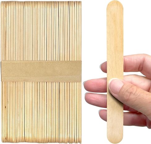 CraftySticks - 300 عبوة، لون أخضر 6 بوصة، أعواد مصاصة خشبية ضخمة للحرف اليدوية، المنزل، الفن المدرسي، البناء، التعلم، حجم خافض اللسان الخشبي in Kuwait