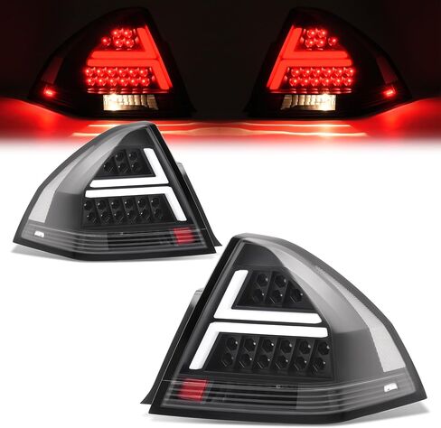 مصابيح خلفية LED من HECASA متوافقة مع مصباح خلفي شيفروليه إمبالا 2006-2013 4 أبواب و2014-2016 تشيفي شيفروليه إمبالا المحدودة ذات 4 أبواب، عدسات شفافة + غطاء أسود للسائق وجانب الركاب in Kuwait