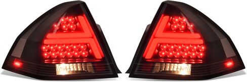 مصابيح خلفية LED من HECASA متوافقة مع مصباح خلفي شيفروليه إمبالا 2006-2013 4 أبواب و2014-2016 تشيفي شيفروليه إمبالا المحدودة ذات 4 أبواب، عدسات شفافة + غطاء أسود للسائق وجانب الركاب in Kuwait