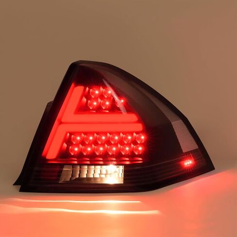 مصابيح خلفية LED من HECASA متوافقة مع مصباح خلفي شيفروليه إمبالا 2006-2013 4 أبواب و2014-2016 تشيفي شيفروليه إمبالا المحدودة ذات 4 أبواب، عدسات شفافة + غطاء أسود للسائق وجانب الركاب in Kuwait