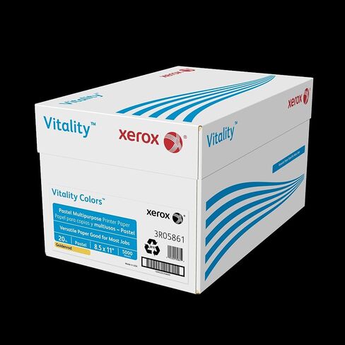 Xerox® Vitality Colors™ Pastel متعدد الاستخدامات للطابعة وورق النسخ، 10 رزمة، Goldenrod، Letter (8.5 × 11 بوصة)، 5000 ورقة لكل علبة، 20 رطل، 30% معاد تدويرها in Kuwait
