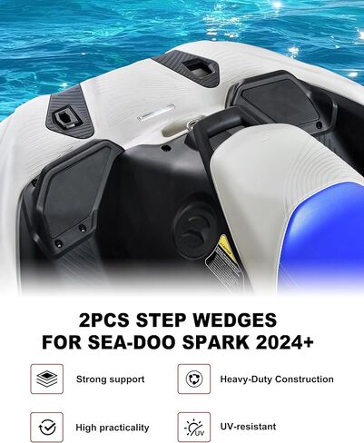 خطوة إسفين لـ Sea-Doo Spark 2024 2025، مجموعة دواسات مسند للقدم مع منحدر 45 درجة لملحقات Sea-Doo Spark 2024+ (قطعتان، استبدال #295101263) in Kuwait
