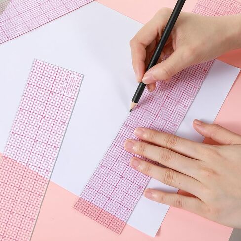 2 Pcs Clear Sewing Ruler, 12''x 2'' Transparent Tailor Sewing Graph Rulers, Guides Straight Rulers for Sewing Pattern Making Quilting Ruler and Measuring Tools in Saudi Arabia