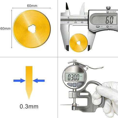 60mm Titanium Rotary Cutter Blades 10 Pack Replacement Rotary Blades for Arts Crafts Quilting Scrapbooking Sewing I Enhanced Sharpness in Saudi Arabia