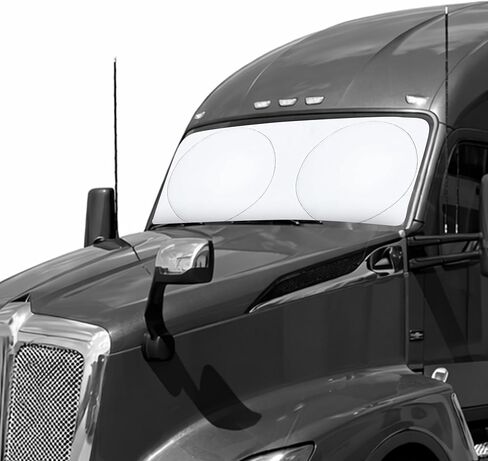 مظلة شمس للزجاج الأمامي من EcoNour تناسب 2008-2024 2025 2026 Freightliner Cascadia Sun Shade، واقي الشمس للنافذة الأمامية، حماية من الأشعة فوق البنفسجية، مانع للحرارة، ملحقات السيارة القابلة للطي in Kuwait