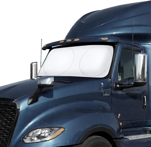 مظلة شمس للزجاج الأمامي من EcoNour تناسب 2008-2024 2025 2026 Freightliner Cascadia Sun Shade، واقي الشمس للنافذة الأمامية، حماية من الأشعة فوق البنفسجية، مانع للحرارة، ملحقات السيارة القابلة للطي in Kuwait
