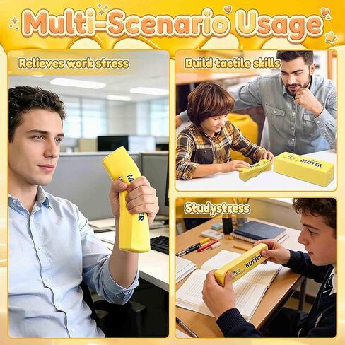 Giant Butter Squishy - 2026 New Jumbo Squishy Butter Stick 14oz Realistic Butters Stick Soft Squeeze Stress Balls for Stress Relief Anxiety Sensory Gifts for Adults (Butter bar-1pack) in Saudi Arabia