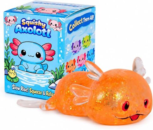 Axolotl Squishy Stress Ball, Soft TPR Slow Rising Squeeze Toy, Cute Axolotl Fidget Toy for Stress Relief, Anxiety Calming Sensory Toy for Kids Adults(Six Corners) in Saudi Arabia