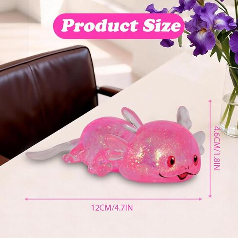 Axolotl Squishy Stress Ball, Soft TPR Slow Rising Squeeze Toy, Cute Axolotl Fidget Toy for Stress Relief, Anxiety Calming Sensory Toy for Kids Adults(Six Corners) in Saudi Arabia