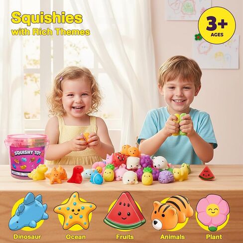 30 Pack Mochi Squishy Toys, Cute Mini Squishies Party Favors for Kids 3-5 4-8 8-12 Boys Girls, Classroom Treasure Box Prizes, Easter, Goodie Bag Stuffers, Stress Relief Sensory Fidget Toys in Saudi Arabia