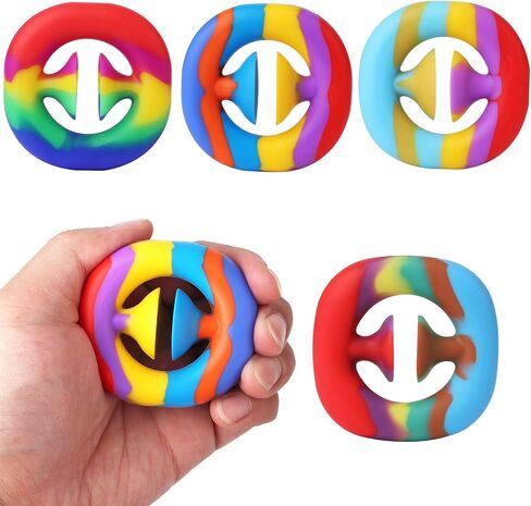 4 Pack Stress Relief Snapper Fidget Toy,Hand Grip Squeeze Grab Snap Sensory Toys, Party Popper Noise Maker Gift, Stress Relief Desk Office Gadget Novelty Finger Toy（Multicolor-Random Color） in Saudi Arabia