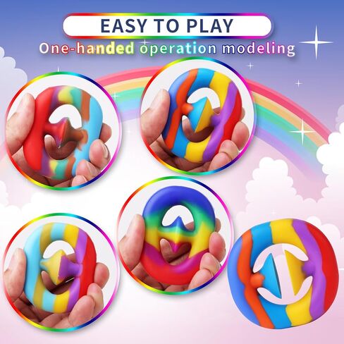 4 Pack Stress Relief Snapper Fidget Toy,Hand Grip Squeeze Grab Snap Sensory Toys, Party Popper Noise Maker Gift, Stress Relief Desk Office Gadget Novelty Finger Toy（Multicolor-Random Color） in Saudi Arabia
