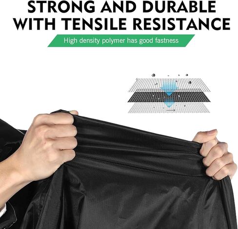 XIZAKEE1 PC Motorcycle Cover, 190T Polyester Motorbike Cover, Waterproof Motorcycle Protector with 2 Lock Holes, Universal for Most 86.61" Motorbikes Vehicle (Black) in Saudi Arabia