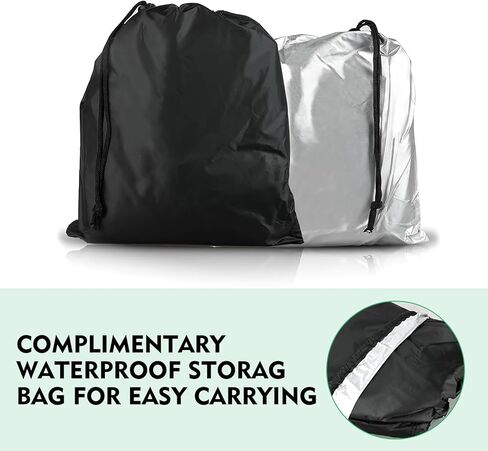XIZAKEE1 PC Motorcycle Cover, 190T Polyester Motorbike Cover, Waterproof Motorcycle Protector with 2 Lock Holes, Universal for Most 86.61" Motorbikes Vehicle (Black) in Saudi Arabia