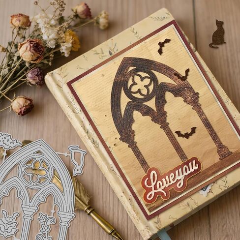GLOBLELAND Gothic Arch Window Die Cuts Western Church Wedding Arch Door Cutting Dies for DIY Scrapbooking Paper Card Making Album Art Craft Decoration in Kuwait