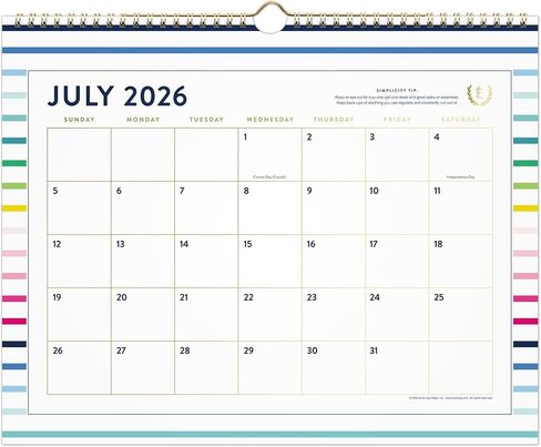 مبسط بواسطة Emily Ley لـ AT-A-GLANCE® Academic 2026-2027 تقويم الحائط الشهري، شريط سعيد، متوسط، 12 بوصة × 15 بوصة in Kuwait
