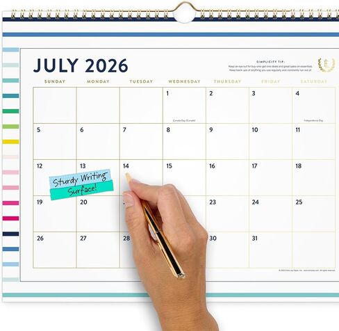 مبسط بواسطة Emily Ley لـ AT-A-GLANCE® Academic 2026-2027 تقويم الحائط الشهري، شريط سعيد، متوسط، 12 بوصة × 15 بوصة in Kuwait