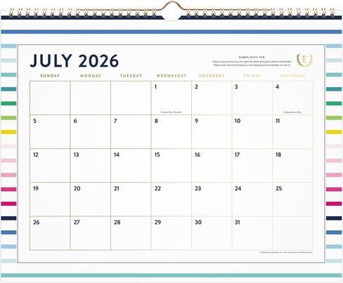 مبسط بواسطة Emily Ley لـ AT-A-GLANCE® Academic 2026-2027 تقويم الحائط الشهري، شريط سعيد، متوسط، 12 بوصة × 15 بوصة in Kuwait
