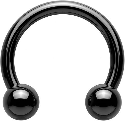 Anodized G23 Grade Titanium 16 Gauge (1.2mm) Circular Barbell with Ball - Septum Ring - Anodized Tragus Piercing - Titanium Horseshoe Body Piercing Jewelry in Saudi Arabia