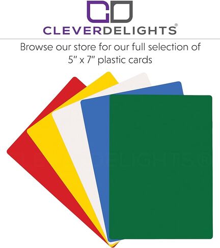 بطاقات بلاستيكية صفراء من CleverDelights - 5 × 7 بوصة - 50 حزمة - بطاقة متينة مقاومة للماء مقاس 5 × 7 بوصة in Kuwait